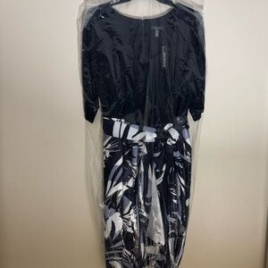 R & M Richards Navy and White Dress